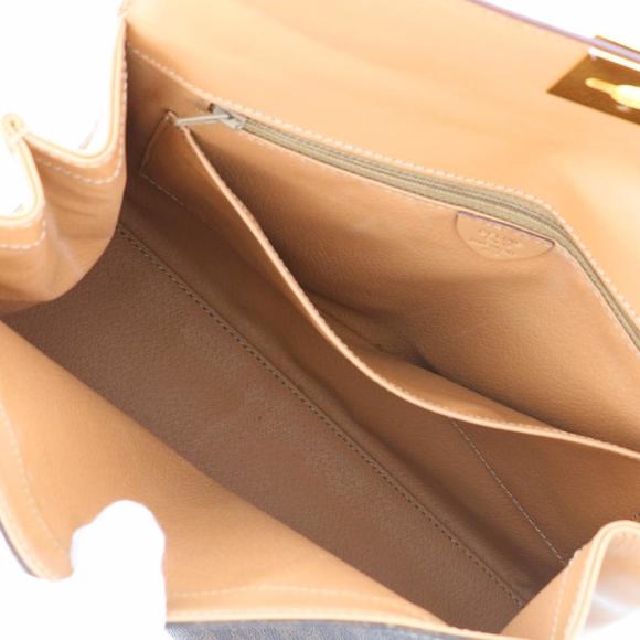 Celine Macadam Chain Lock Top Handle Bag Brown - Picture 6 of 6